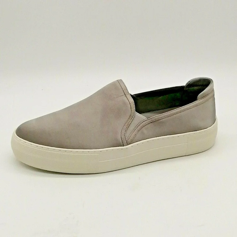 J/Slides Shoes Womens Abbe Gray 10 Platform Sneaker Satin Walking Stretch 10 NEW